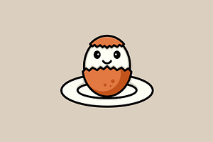 cute face eggshell vector template, a Branding & Logo Template by OmerStudio