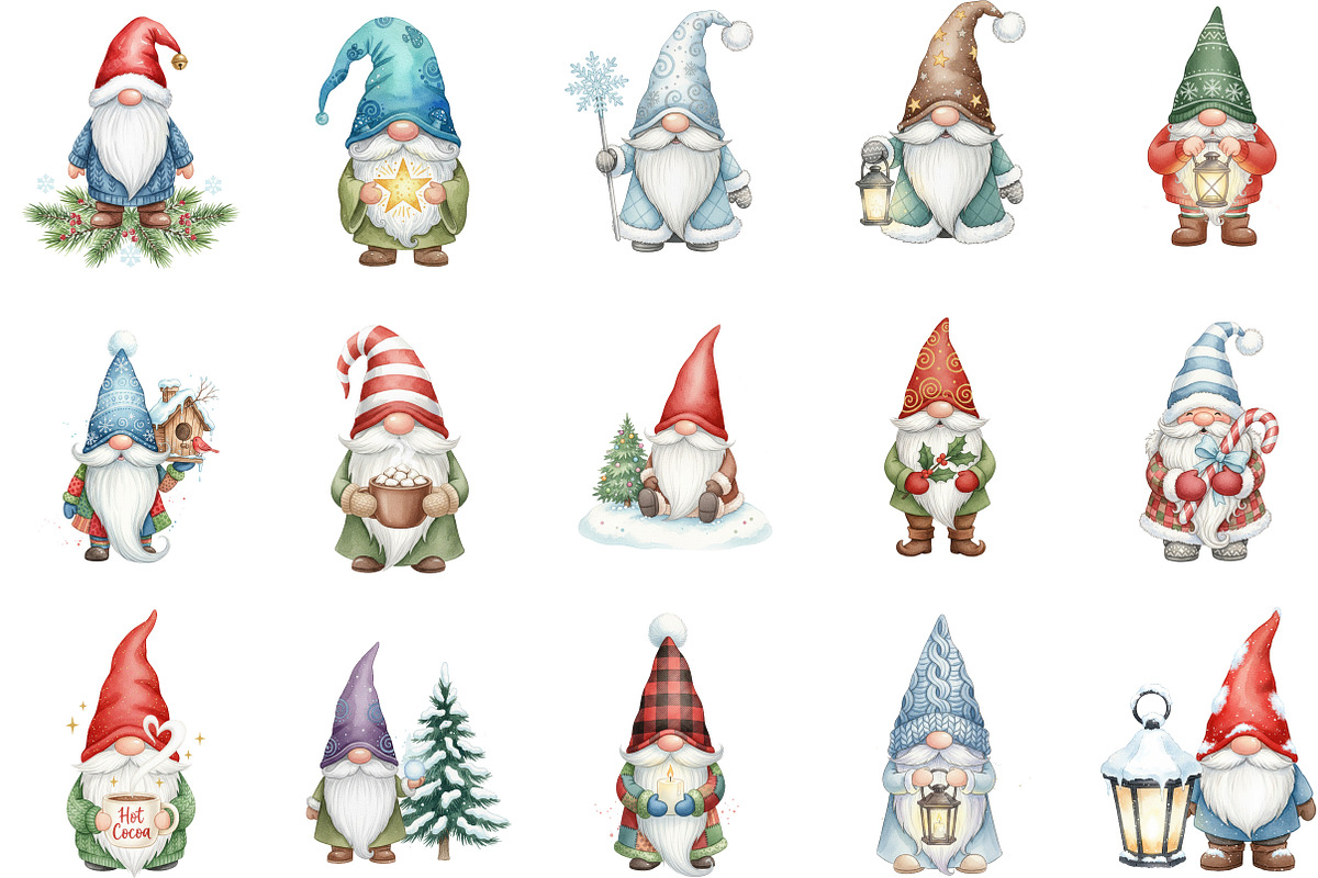 Winter Gnome Sublimation Clipart, an Illustration by Designking (Photo 3 of 5)