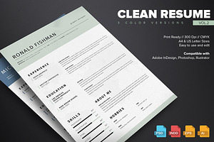 Clean Resume Template Vol.2