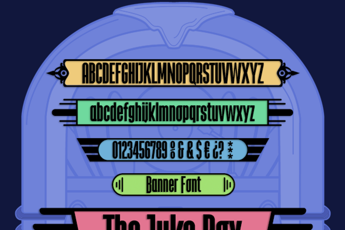 The Juke Box -banner font- preview 2