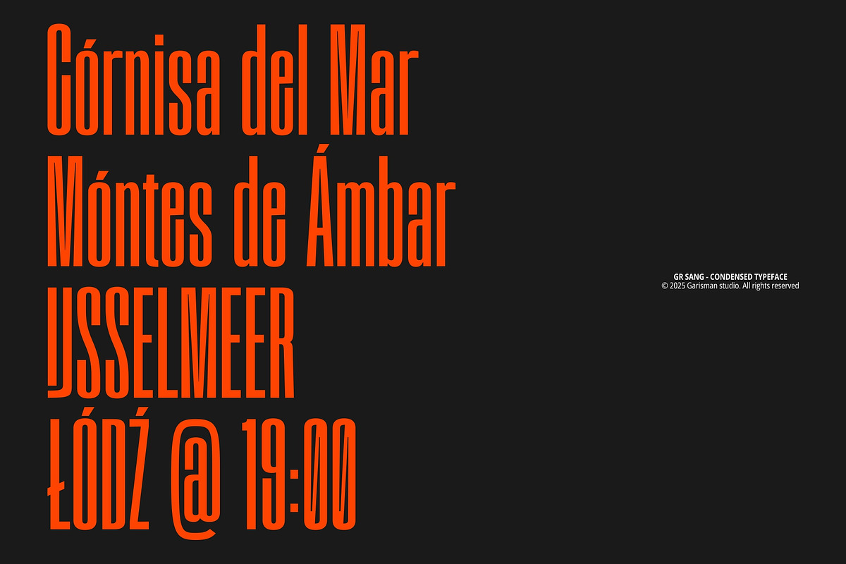GR SANG - Condensed Display Typeface, a Sans Serif Font by Garisman Std (Photo 10 of 16)