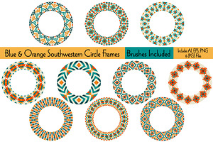Blue Orange Southwestern Frames