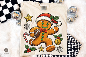 Gingerbread Football Christmas PNG, an Object Illustration by Libby Wishes