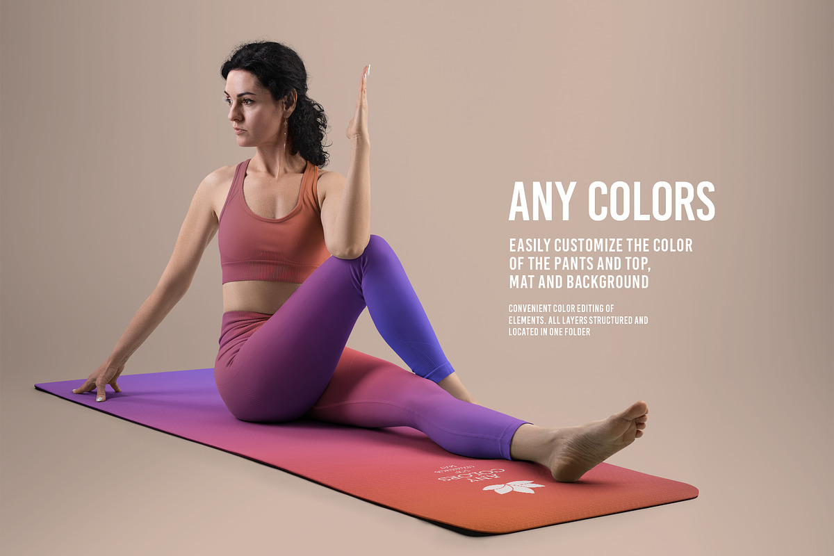 6 Mockups Leggings, Top and Mat, an Apparel Mockup by Grow Design Craft Studio (Photo 2 of 7)