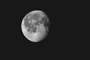 Gibbous moon seen with a telescope