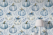 Blue White Pumpkins Seamless Pattern, a Pattern Graphic by Kreeya Art Shop (Thumbnail 3 of 9)