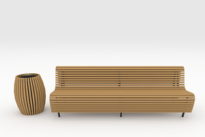 3D Model Bench Park 56