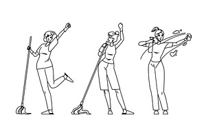 cleanup spring cleaning vector, a Person Illustration by pikepicture