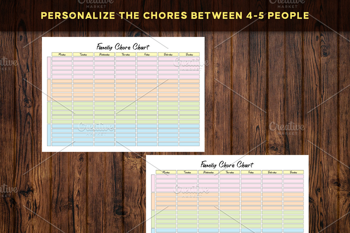 Editable Family Chore Chart, a Stationery Template by Graphicsnext (Photo 3 of 7)