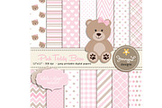 Pink Teddy Bear Digital Paper, a Pattern Graphic by JennyL Designs (Thumbnail 1 of 4)