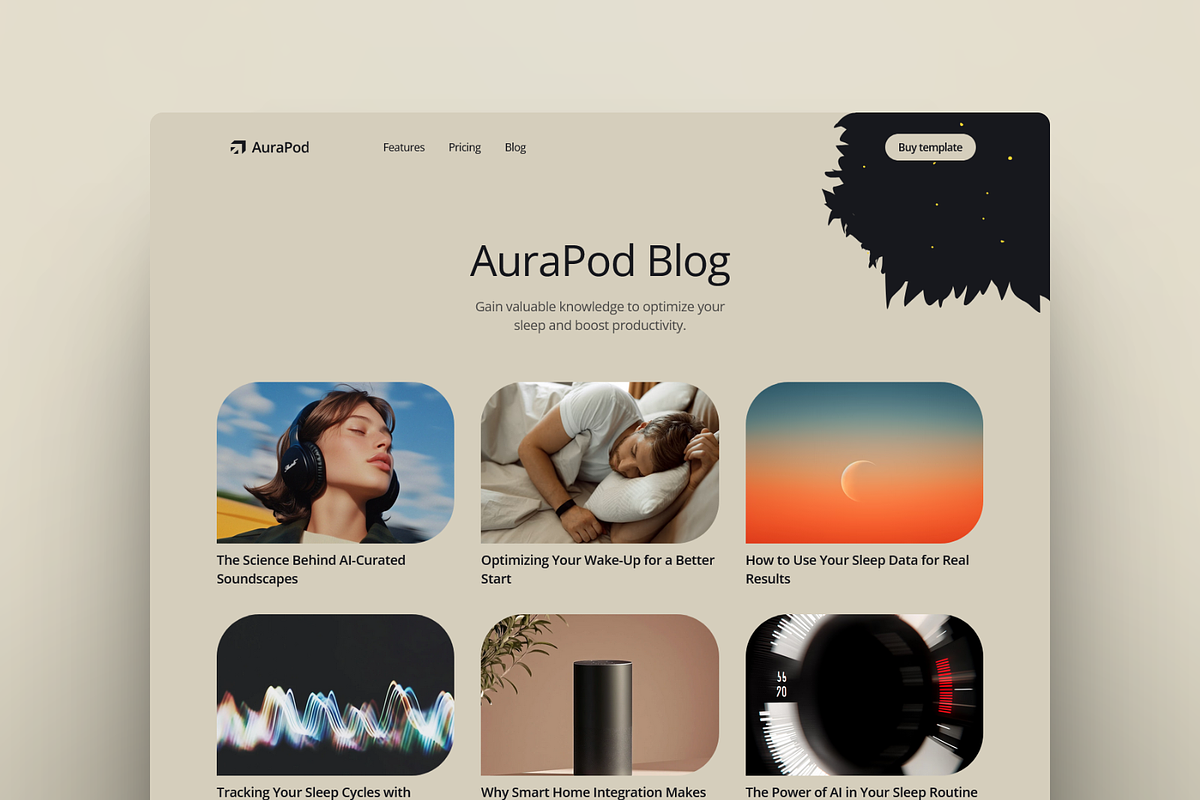 Aurapod, a Landing Page Template by Kayode Sasona (Photo 3 of 4)