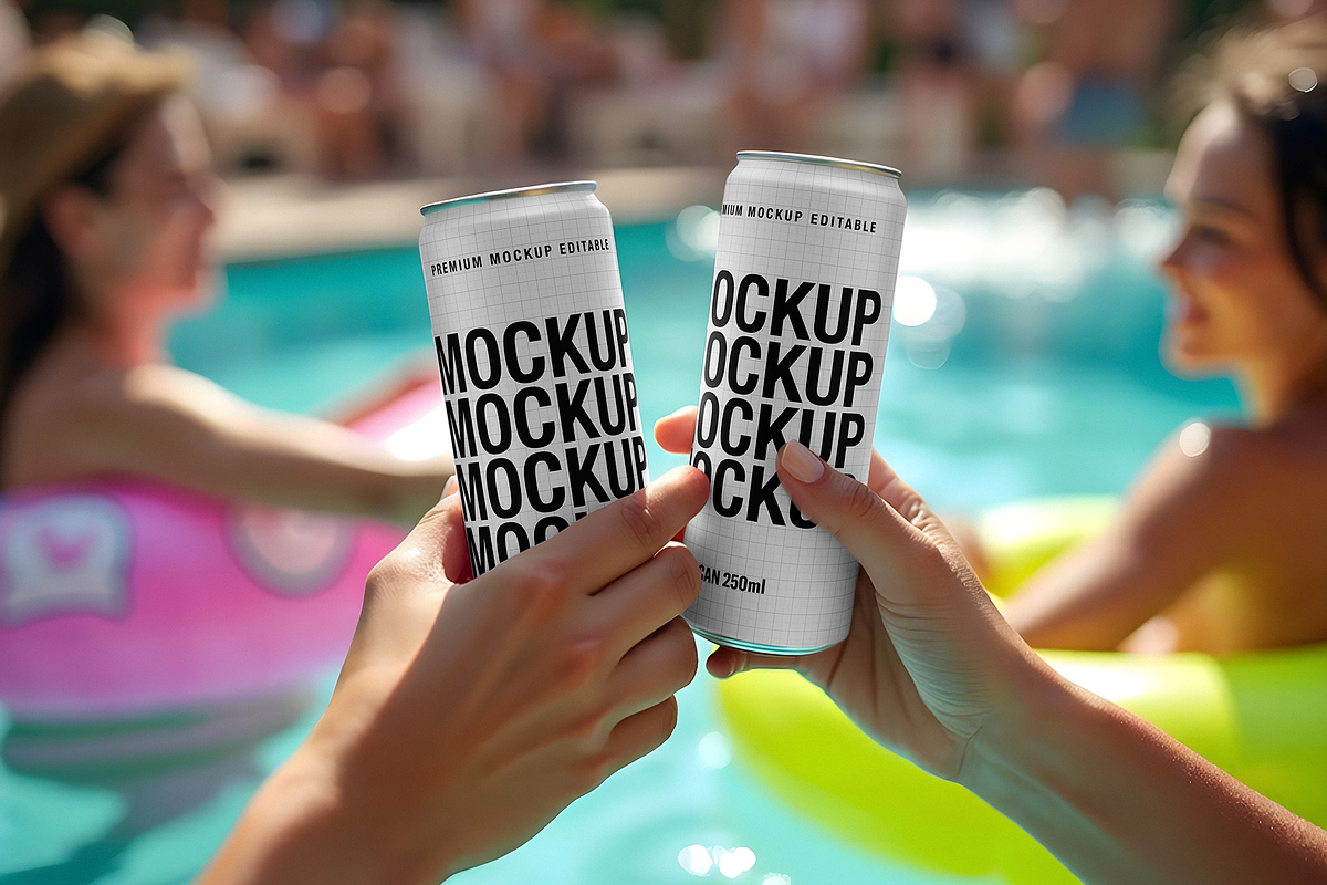 Cans 250ml - Summer Scene, a Packaging Mockup by TD Mockup (Photo 2 of 2)