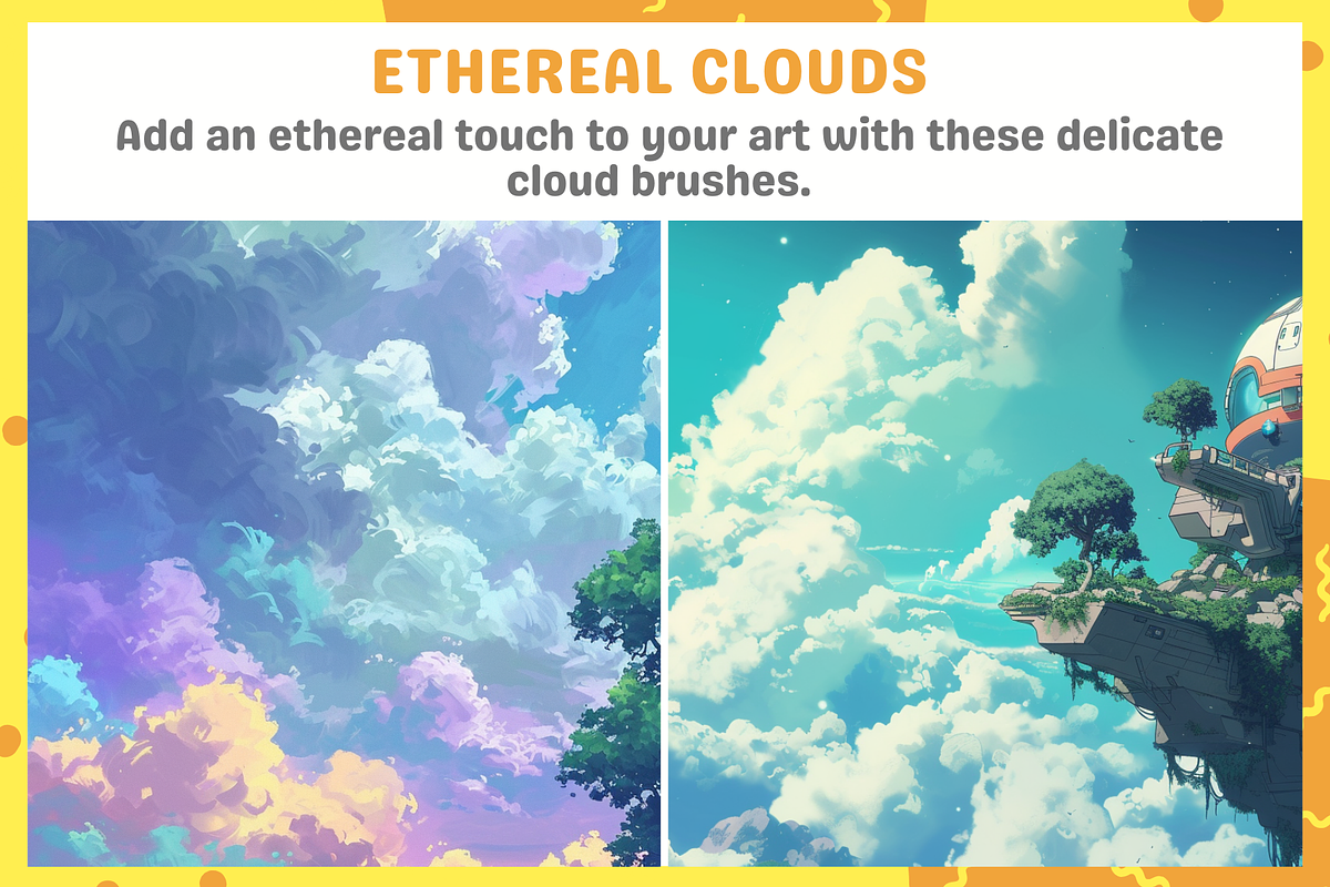 Procreate Ghibli Cloud Brushes, a Brushes & More by nikiartcorner (Photo 10 of 10)