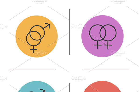 Gender Symbols Icons. Vector