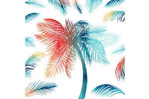 Single Sketched Palm Tree Print, an Illustration by Nenahliadava Design