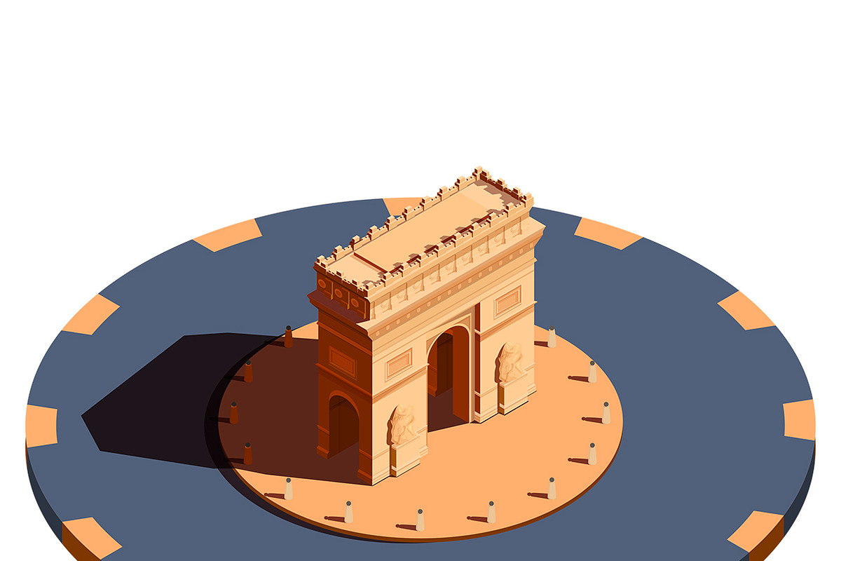 Isometric set of French landmarks, an Illustration by Mikita.Kavalenkau (Photo 2 of 6)