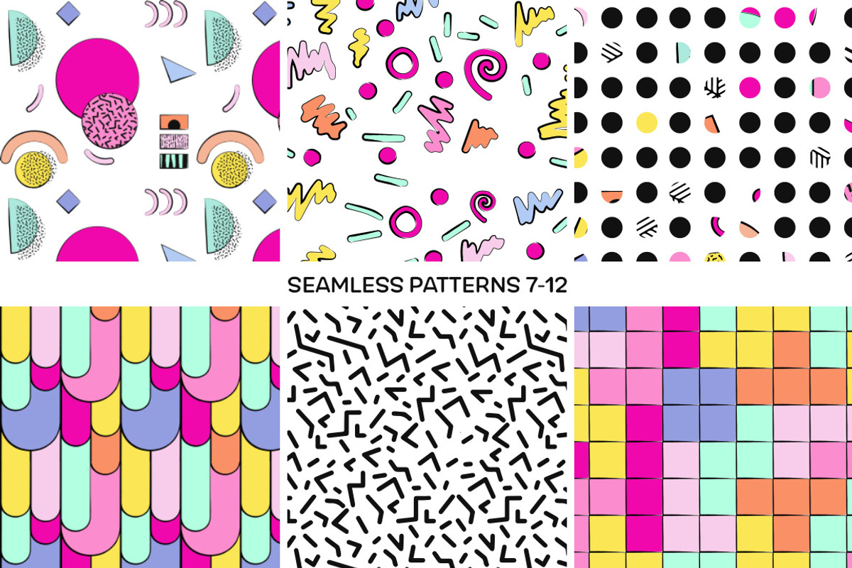 Memphis Design Patterns and Shapes, a Pattern Graphic by Pulpixel Design (Photo 4 of 15)