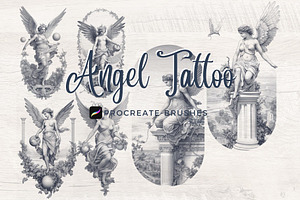 Angel Tattoo Clip Art Brush Stamp