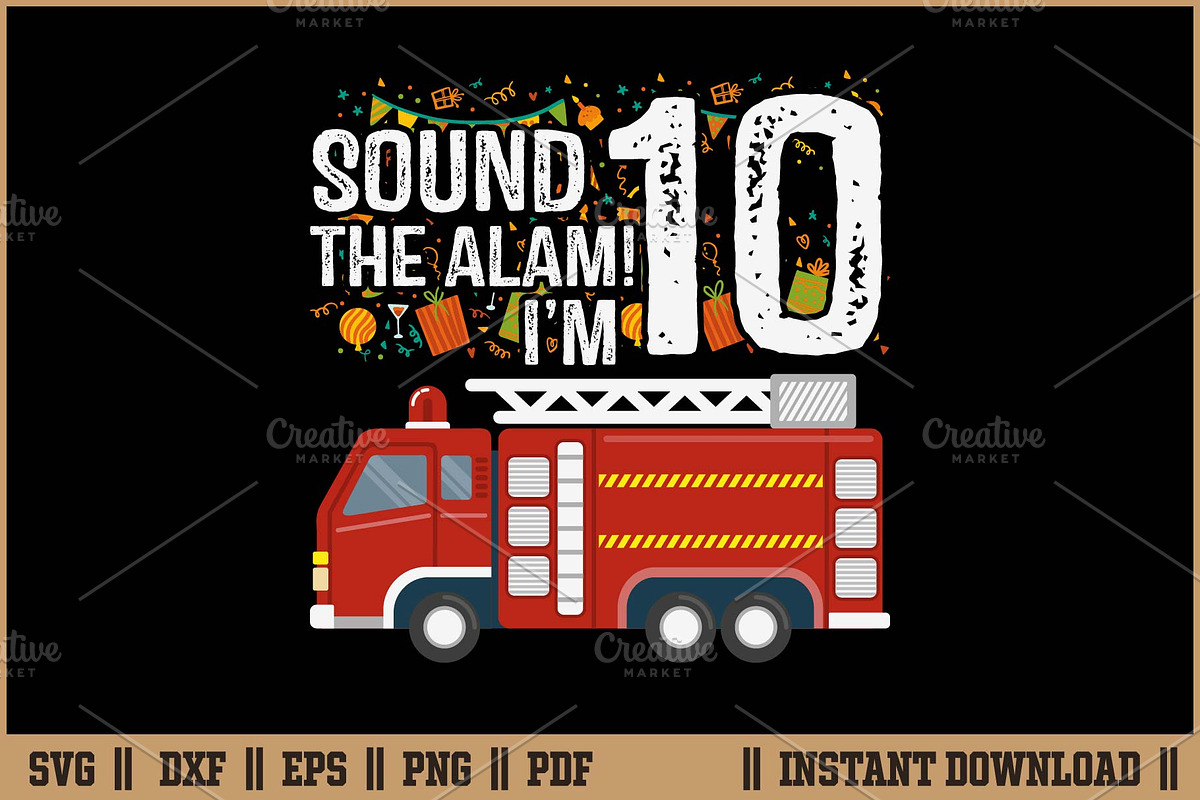 Sound The Alarm I’m 10 Birthday Boy, an Illustration by Handy Arts Studio (Photo 1 of 3)