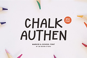 Chalk Authen - Marker & School Font, a Handwritten Font by QR Design Studio (Thumbnail 1 of 6)