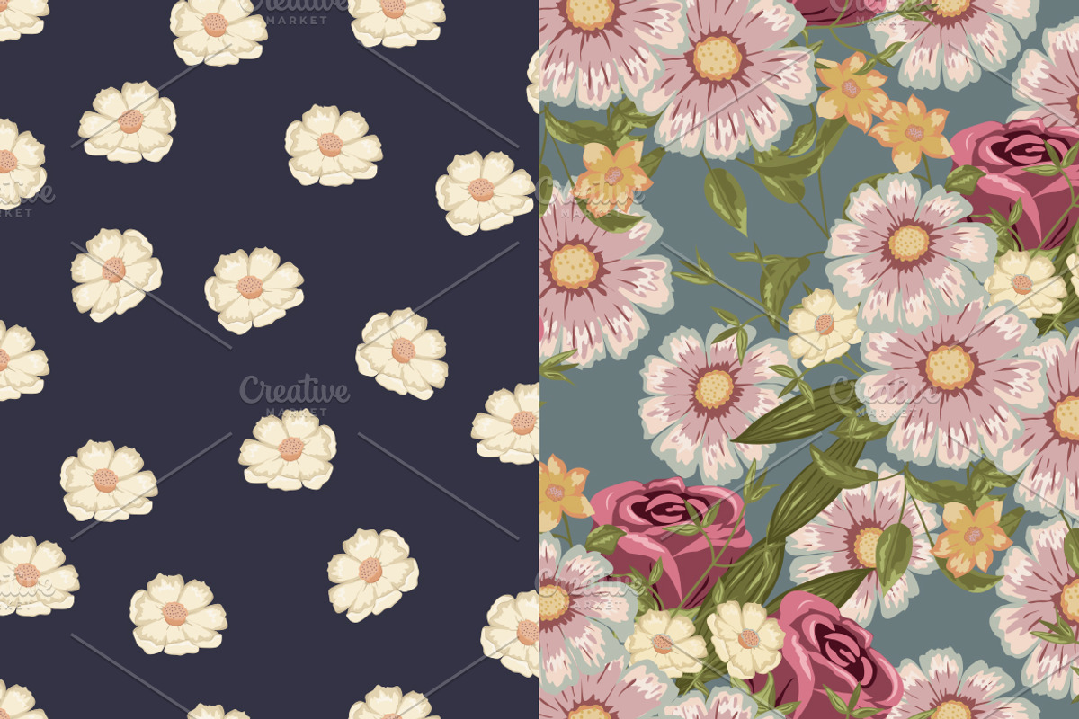 Seamless floral pattern, a Pattern Graphic by Natikka Art