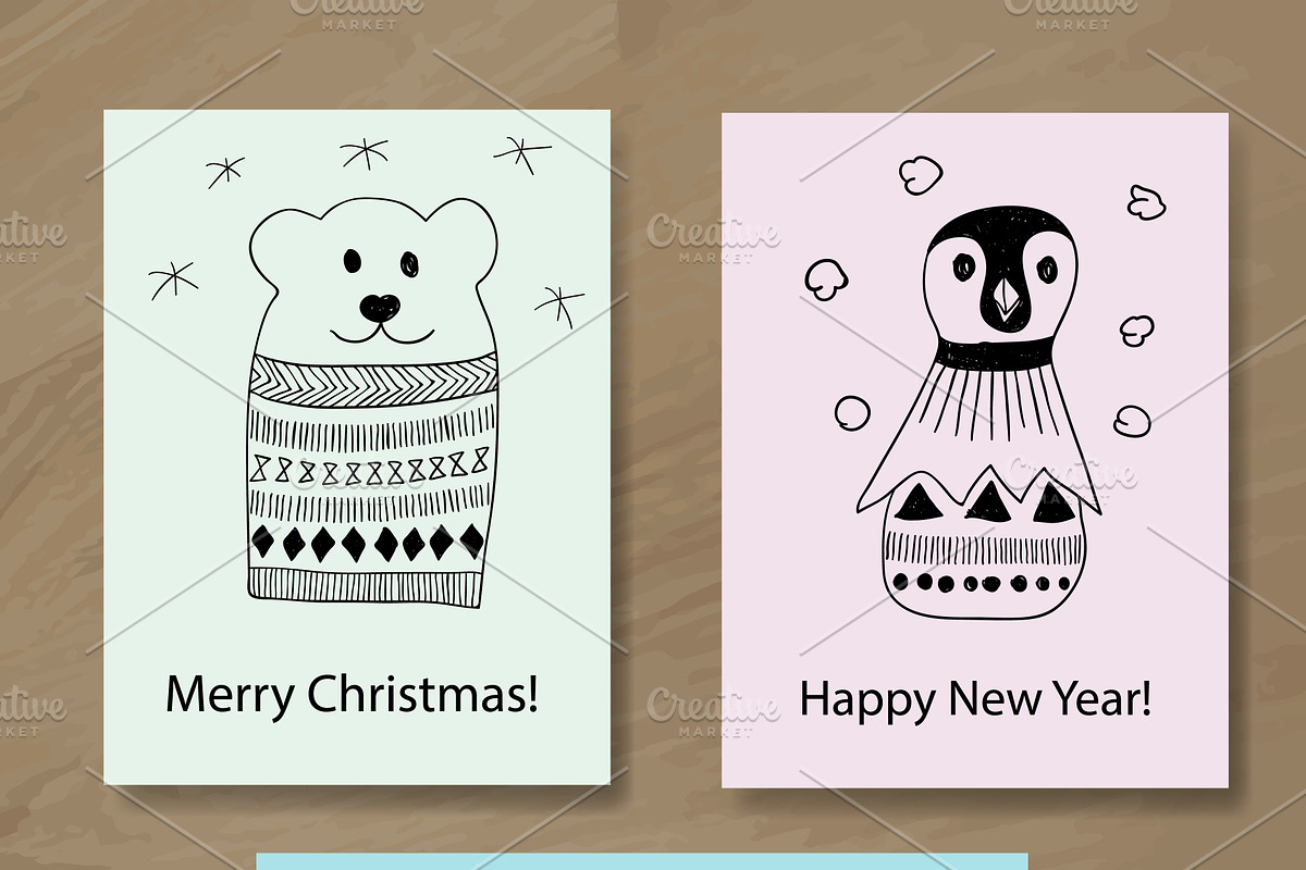 Christmas doodle set, an Animal Illustration by alexmakarova (Photo 6 of 11)