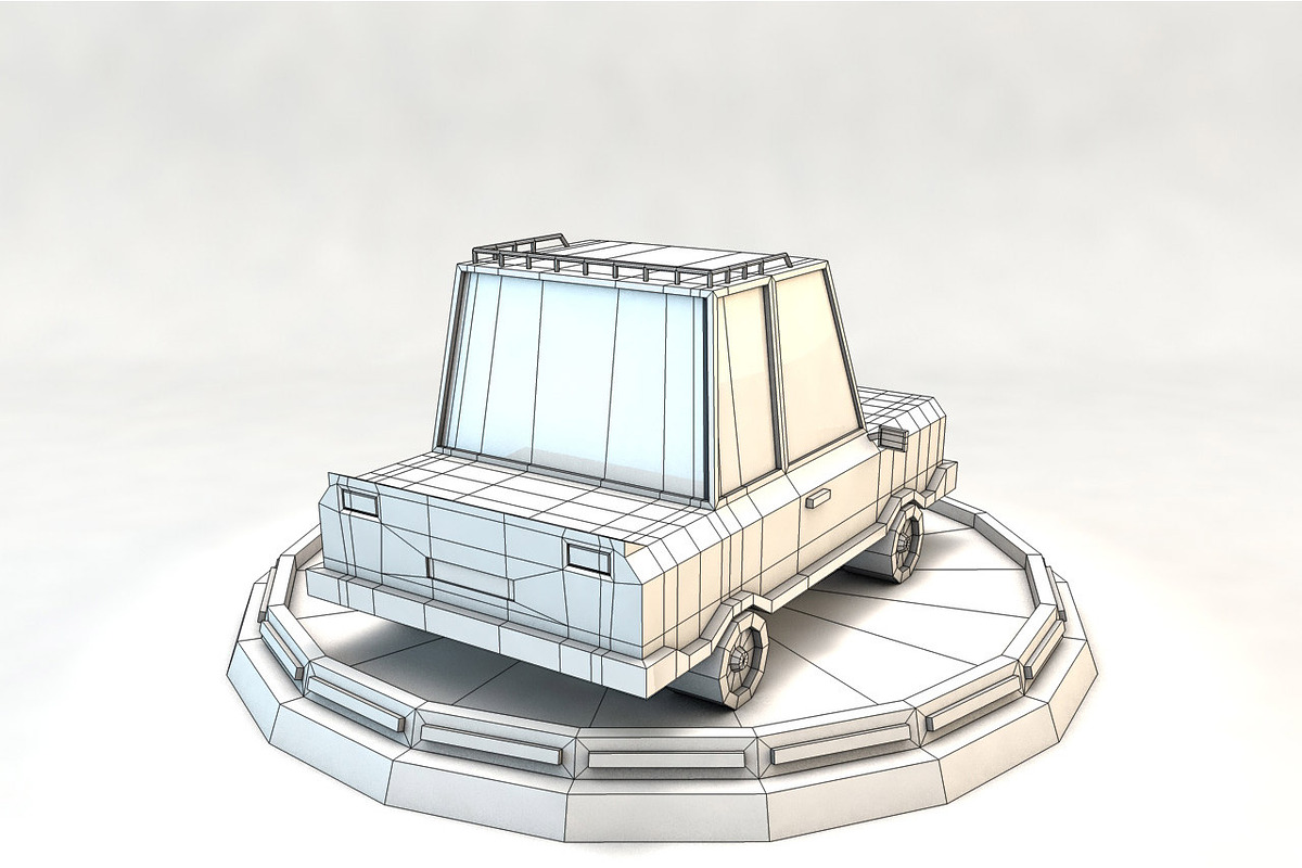 Cartoon Family Car Low Poly 3D Model, a Cars & Vehicle 3D Model by Low Poly Lab (Photo 5 of 5)