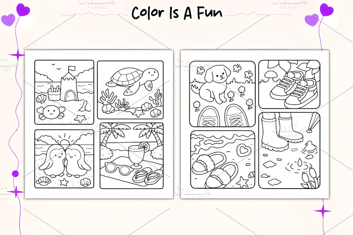 Stress Relief Panel Art Coloring Pag, a Decorative Illustration by Coco Bloom (Photo 2 of 4)