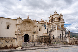 Historic church in Colca Canyon, Peru, with ornate façade, an Architecture Photo by GoodGoods