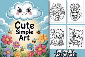 Adorable Simple Art Coloring Book, an Animal Illustration by Design Home