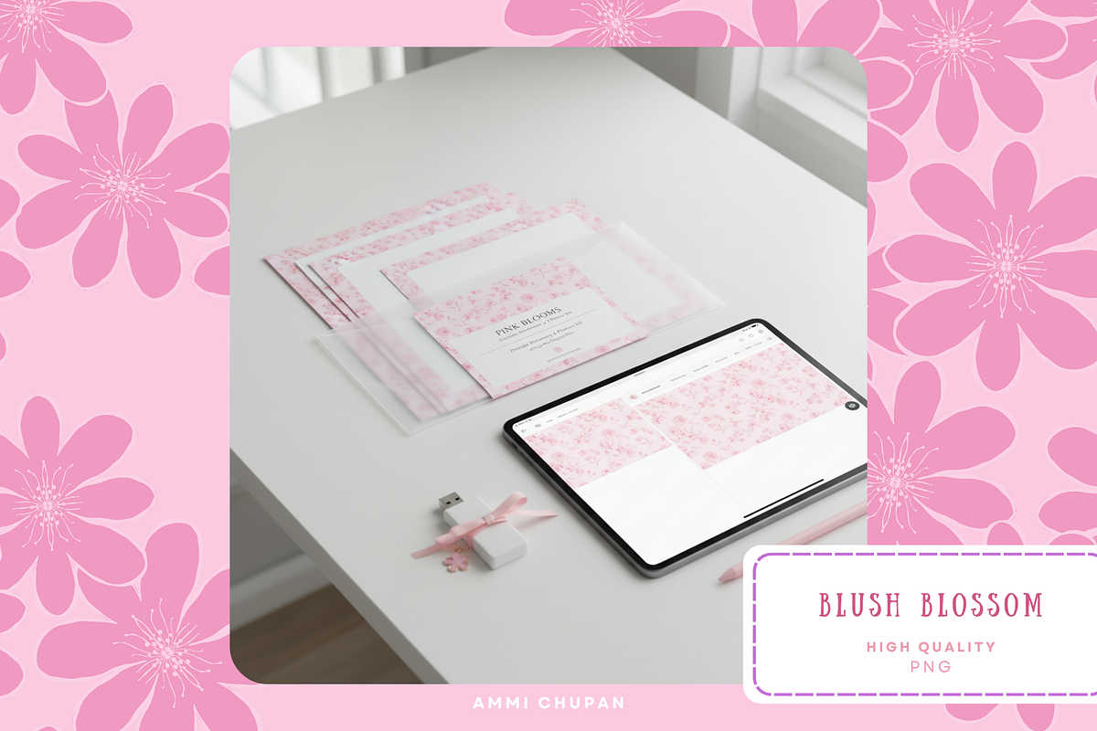 Blush Blossom Seamless, a Pattern Graphic by AMMi (Photo 4 of 4)