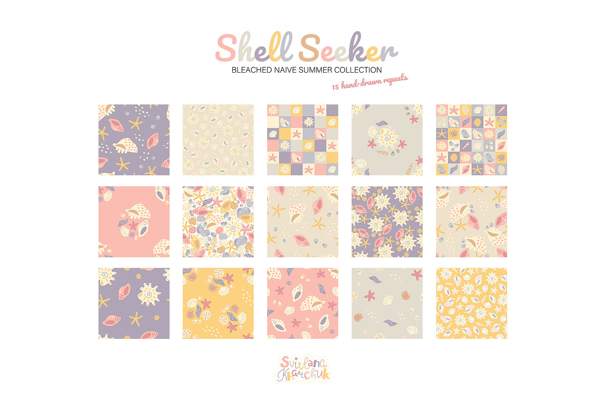 Shell Seeker: vector patterns, a Pattern Graphic by Svitlana Kharchuk (Photo 3 of 10)