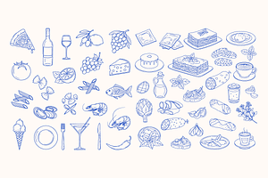 Hand Drawn Italian Food Vector Icon, a Food Illustration by MkStudio