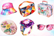Watercolor Accessories Clipart PNG, an Object Illustration by Canvas Craft (Thumbnail 2 of 3)