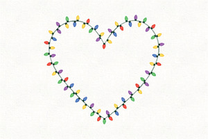Christmas Lights Heart PNG Heart, an Illustration by CraftArtStudio