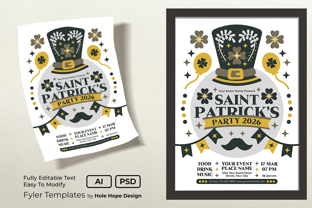 Folk Art Saint Patrick's Day Flyer, a Flyer Template by Hole Hope Design (Photo 1 of 5)
