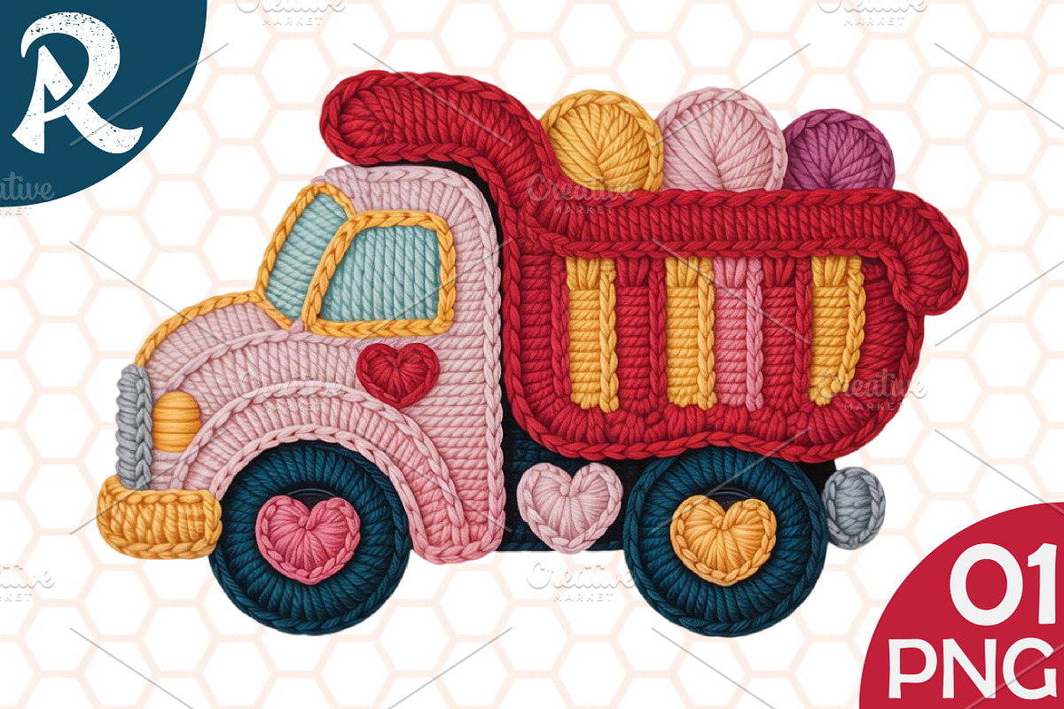 Faux Yarn Kids Valentine Dump Truck, an Illustration by RobertsArt (Photo 1 of 4)