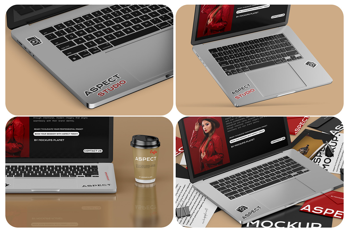 MacBook Pro 16 Sticker Mockups, a Mockup by Mockups Planet (Photo 1 of 5)