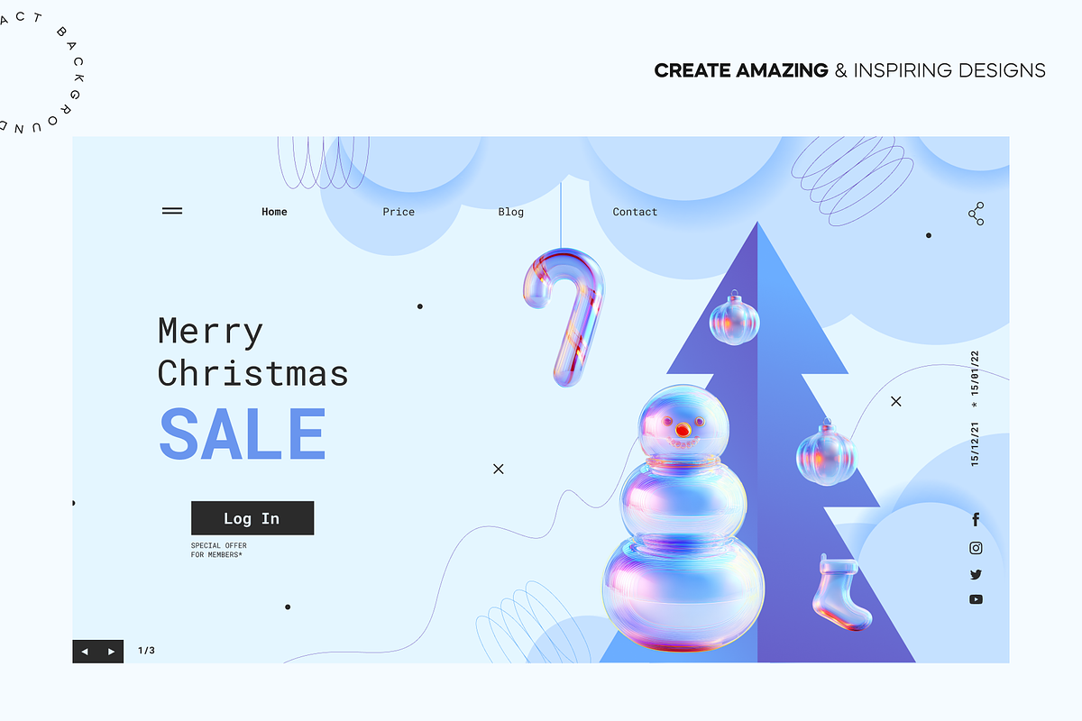 Liquid Gradient Xmas 3d Icons, a Solid Icon by Lumeno (Photo 4 of 6)