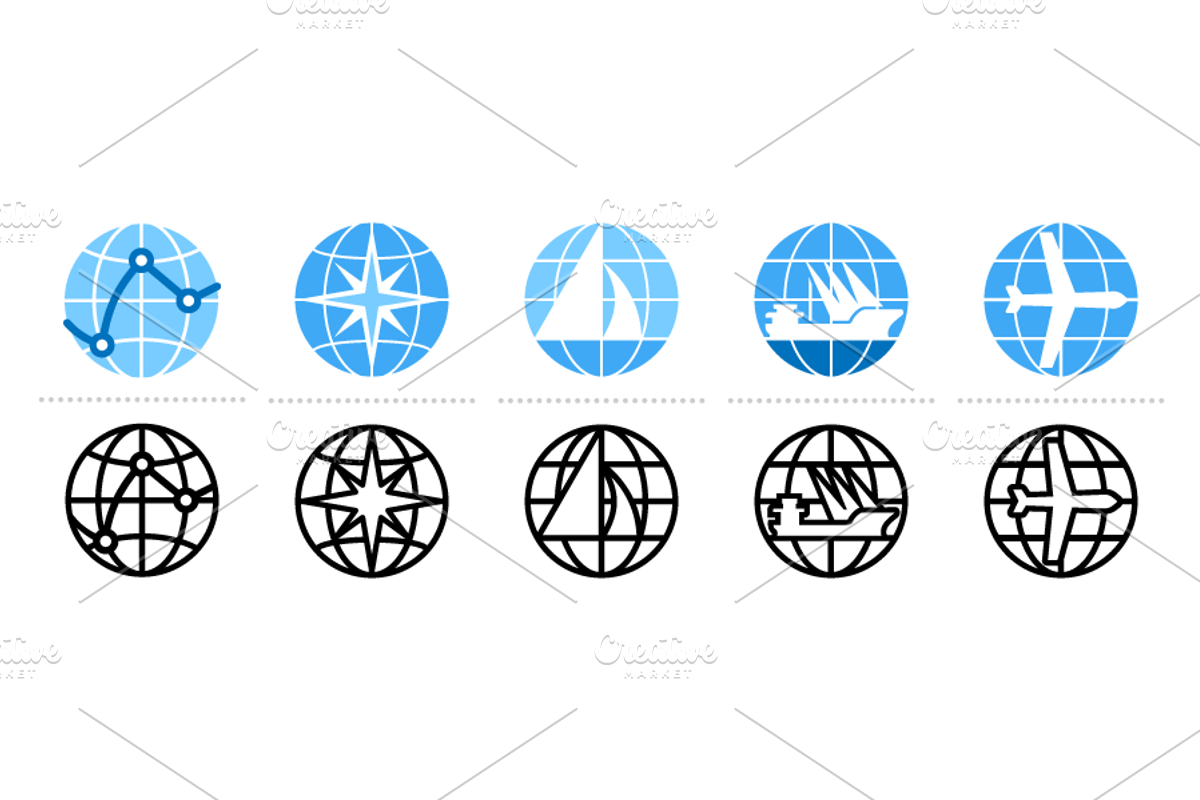 5 Logo Templates. Air & Sea Traffic, a Branding & Logo Template by Youhhou (Photo 2 of 2)