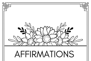 Affirmation colouring book Printable, a Card Template by Noorist