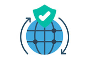 Global Protection Flat Icon, a Duotone Icon by Pexelpy (Thumbnail 1 of 2)