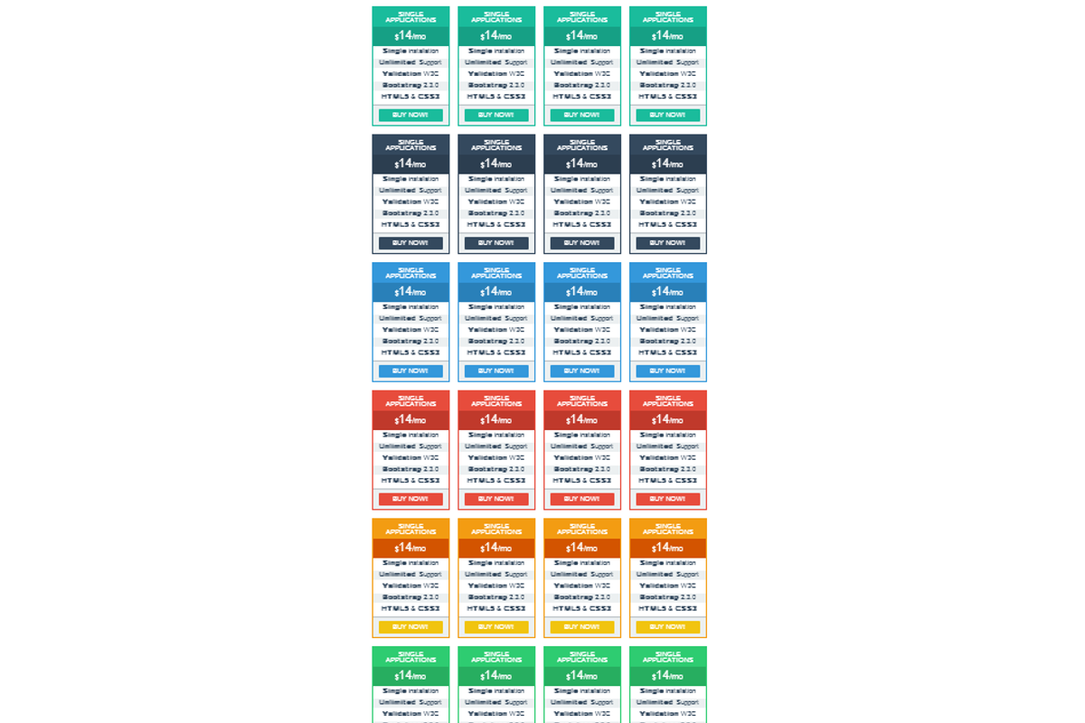 Pricing tables Bootstrap responsive, a Websites & App Template by Bootstraptor (Photo 2 of 2)