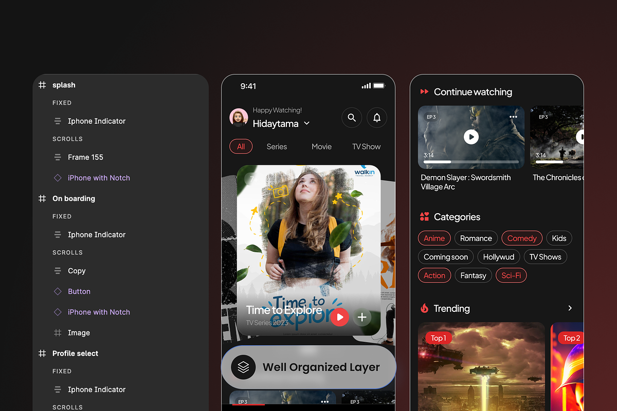 FilmBox Movie Streaming Mobile App, a Landing Page Template by