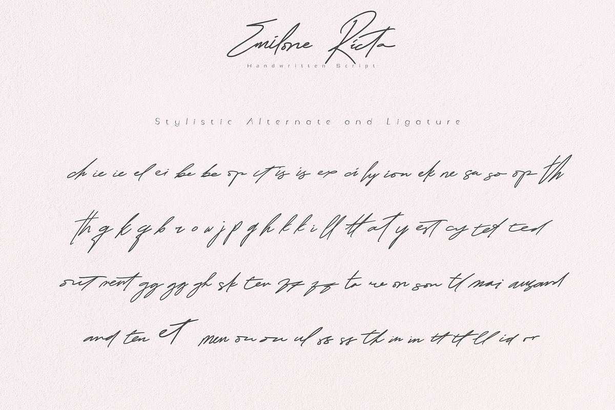 Emilone Ricta | Handwritten, a Handwritten Font by Mozyen Studio (Photo 8 of 10)