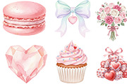 Watercolor Valentine's Day Clipart, an Illustration by Designking (Thumbnail 3 of 5)