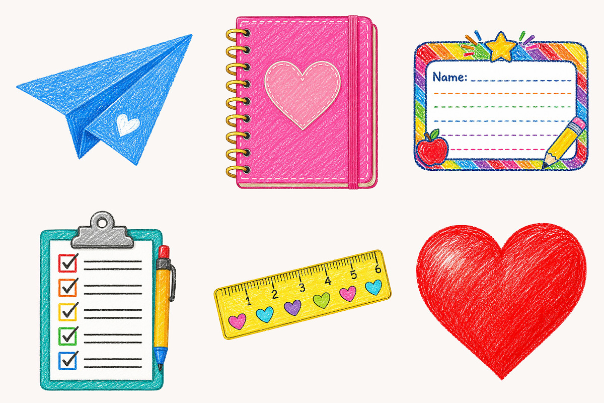 Back to School Clipart PNG Bundle, a Seasonal Illustration by Designworld (Photo 5 of 5)