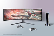 Ultrawide Curved Monitor Mockup 10K, a Product Mockup by Zabiegala MP (Thumbnail 9 of 9)