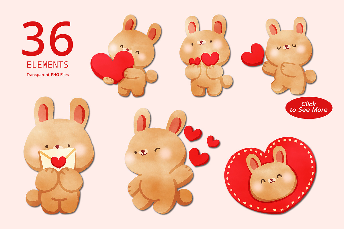 Cute Animal in Love Digital Painting, an Animal Illustration by CreativeValuation (Photo 2 of 12)