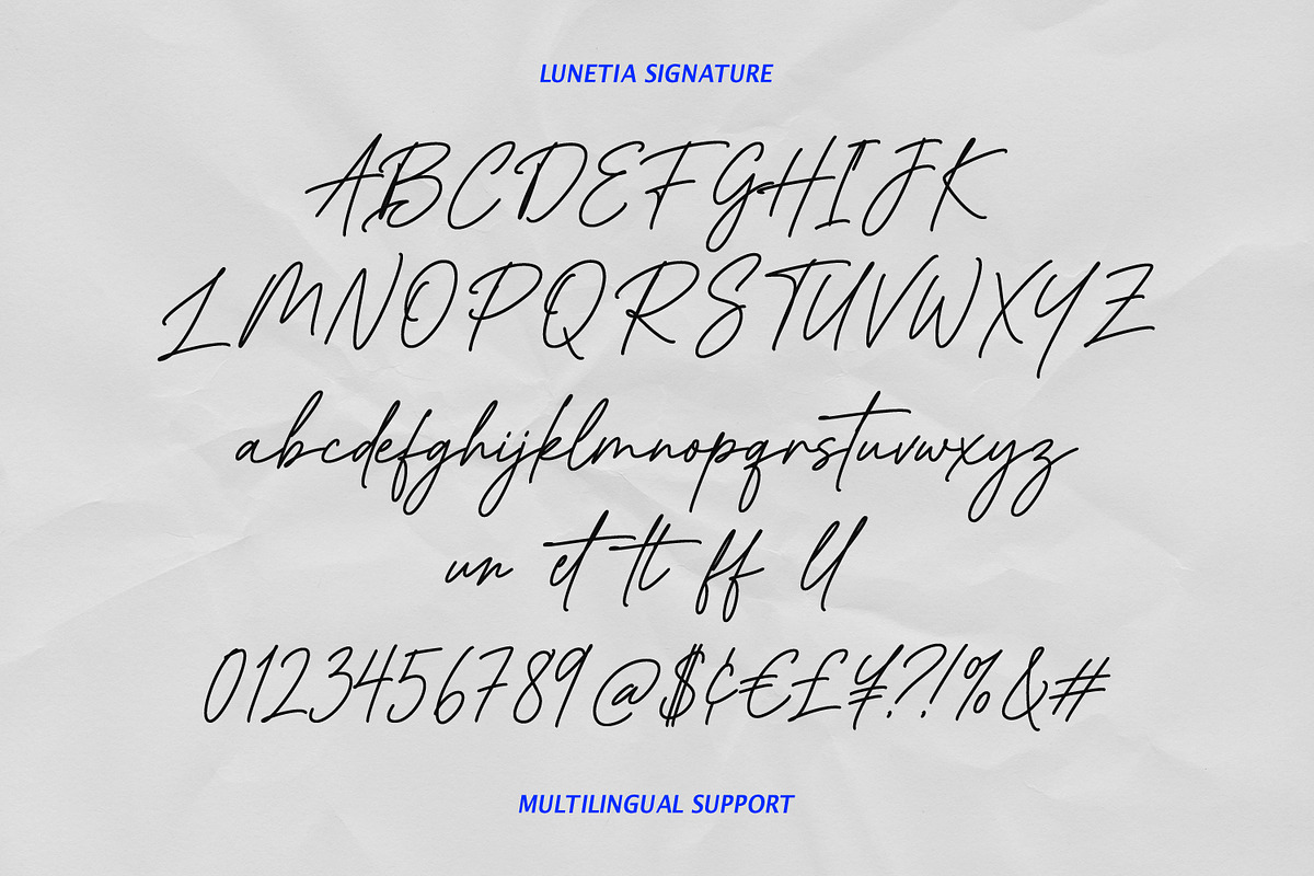 Lunetia Modern Signature Sans Duo, a Script Font by Maulana Creative (Photo 7 of 7)